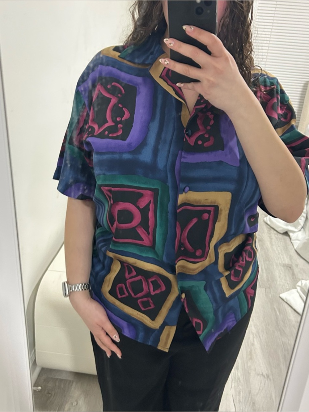 le caviar button down top